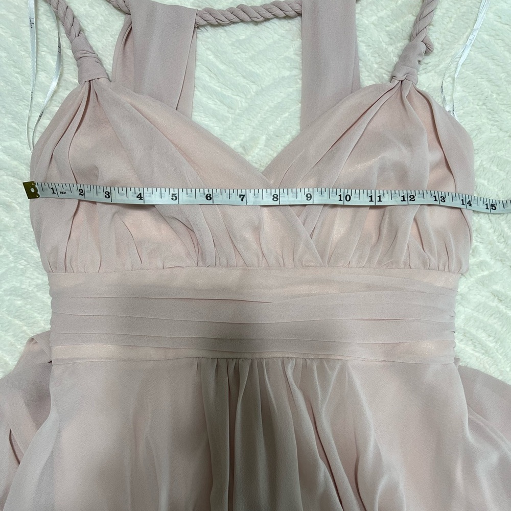 Lulus Carte Blanche Blush Pink Maxi Dress Rope Strap Formal Bridesmaid S - Picture 13 of 15